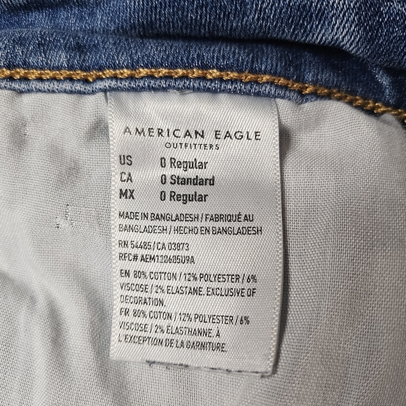 American Eagle Womens Jeans Size 0 Next Level Stretch Jegging Low Rise Denim - Picture 4 of 6